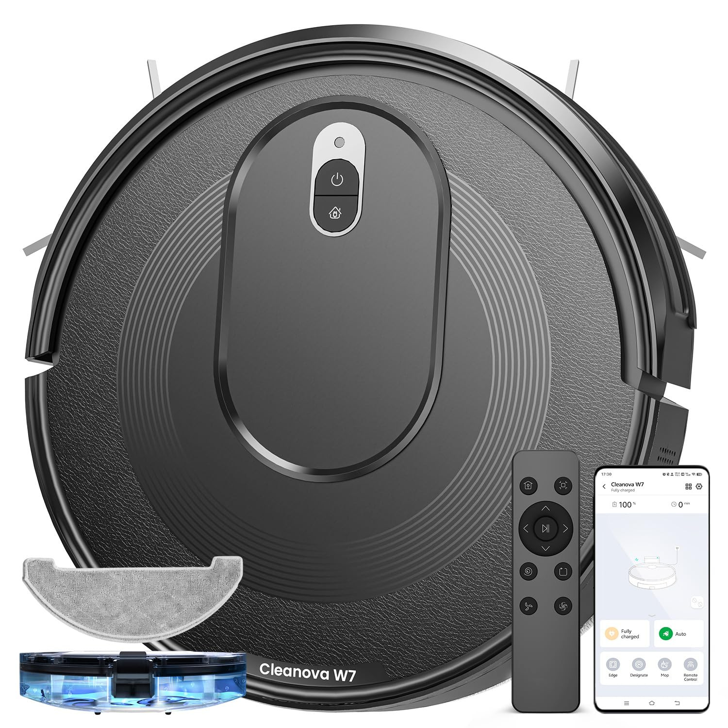 W7 Robot Vacuum and Mop Combo, Suction Port for Pet Hair, 2 in 1 Mopping Robotic Vacuum Cleaner w... | Amazon (US)