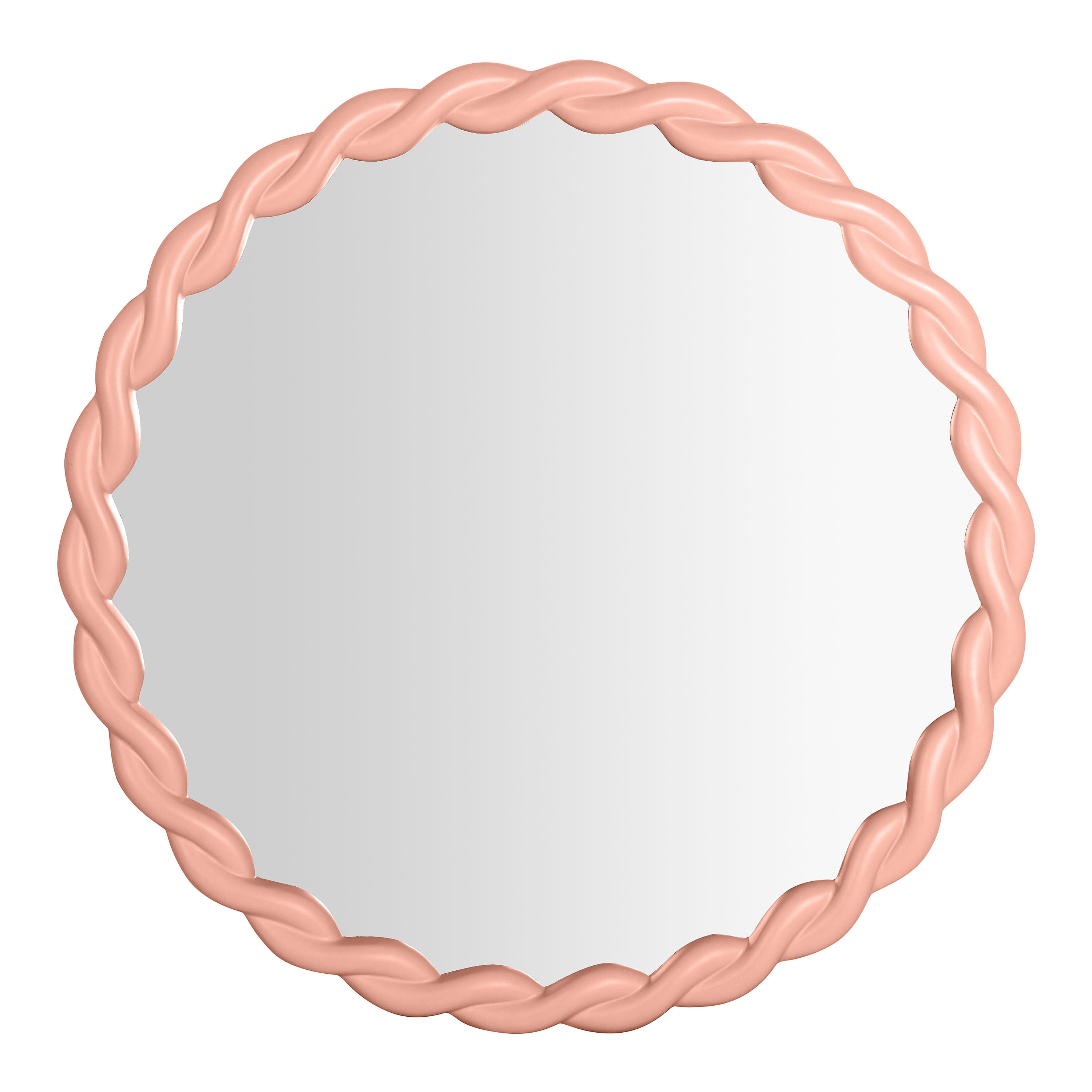 Round Mauve Pink Rope Wall Mirror | World Market