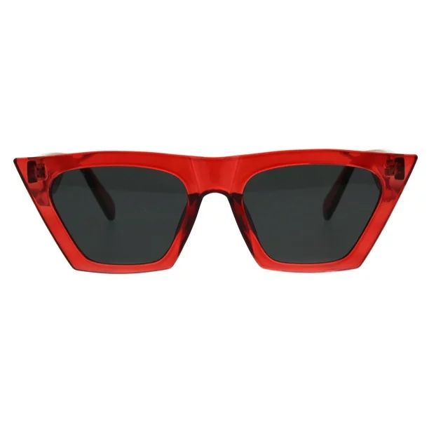 Womens Futuristic Squared Flat Top Cat Eye Goth Retro Mod Sunglasses Red Black | Walmart (US)