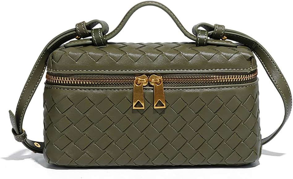 Womens Woven Crossbody Handbag Fashion Leather Top Handle Bag | Amazon (US)