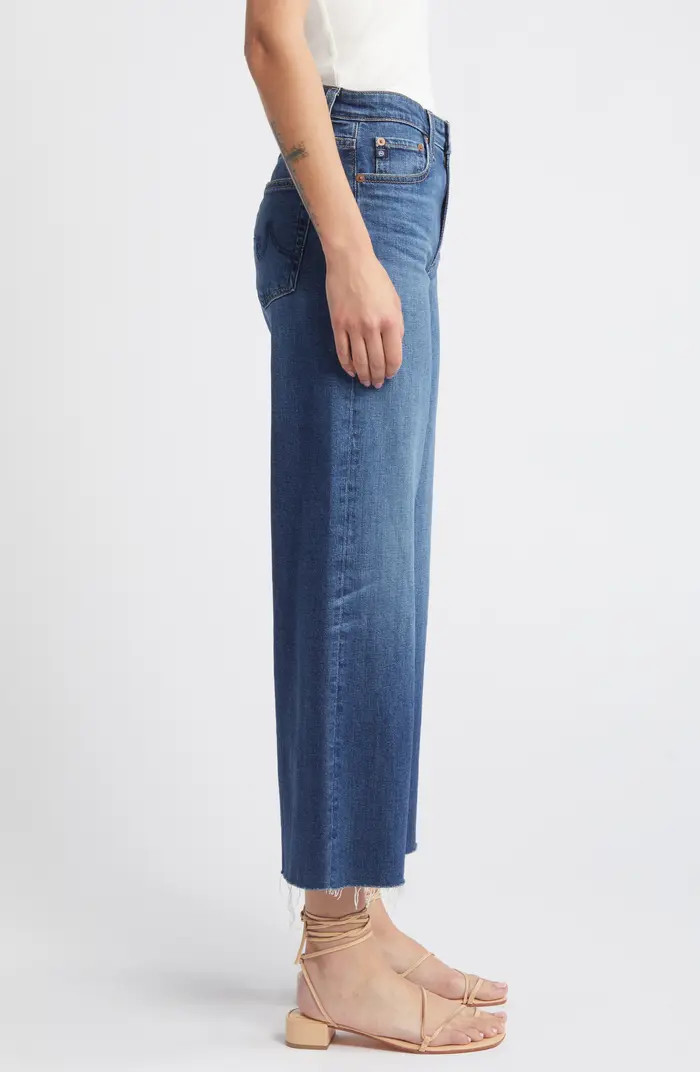 Saige Raw Hem Ankle Wide Leg Jeans | Nordstrom