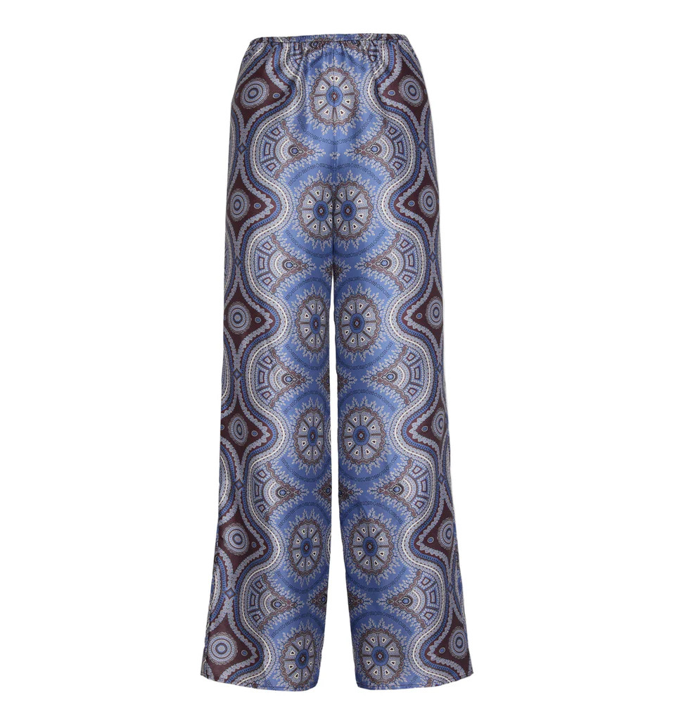The Taylor Pant in Brown Cobalt Medallion | Over The Moon