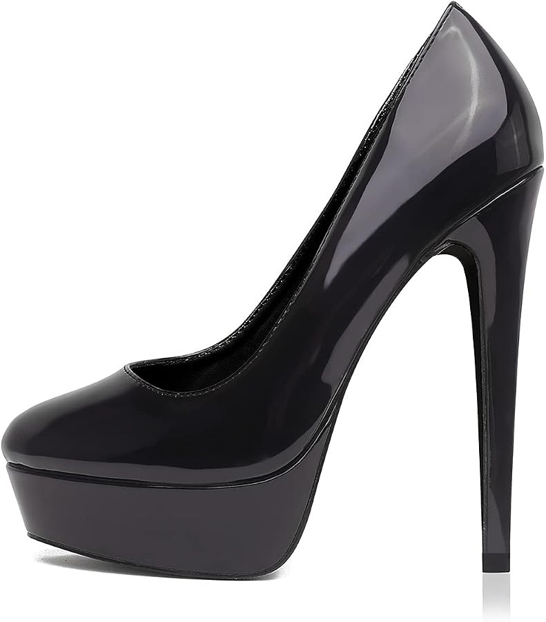 Zhabtuc Women's Stiletto Platform Court Shoes Sexy Slip on High Heel Pumps 5.5 In/14 CM Dress Wed... | Amazon (UK)