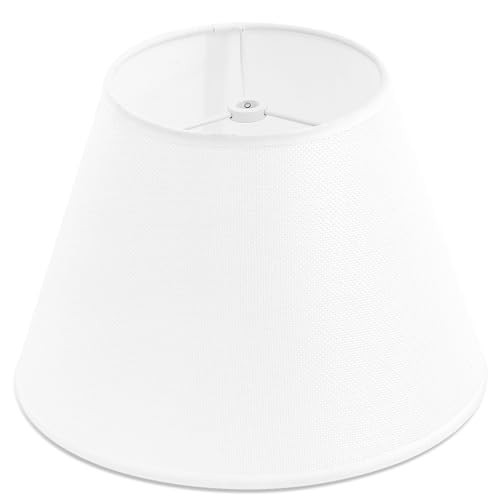 Small White Lamp Shade for Table Lamps, 6" Top x 10" Bottom x 7" High Lamp Shade, White Modern Fabric Lampshade, Replaceable Spider Fitter Home Decor Shade | Amazon (US)