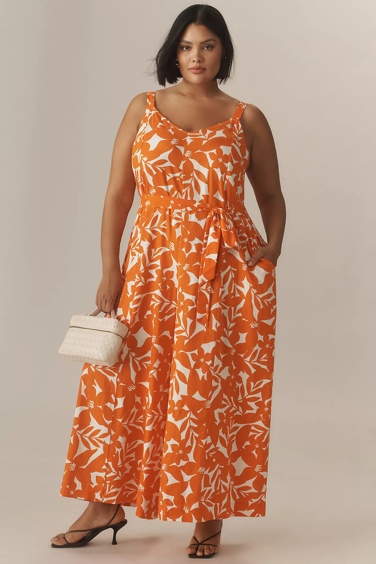 Universal Standard Plus Promenade Linen Blend Wide-Leg Jumpsuit | Anthropologie (US)