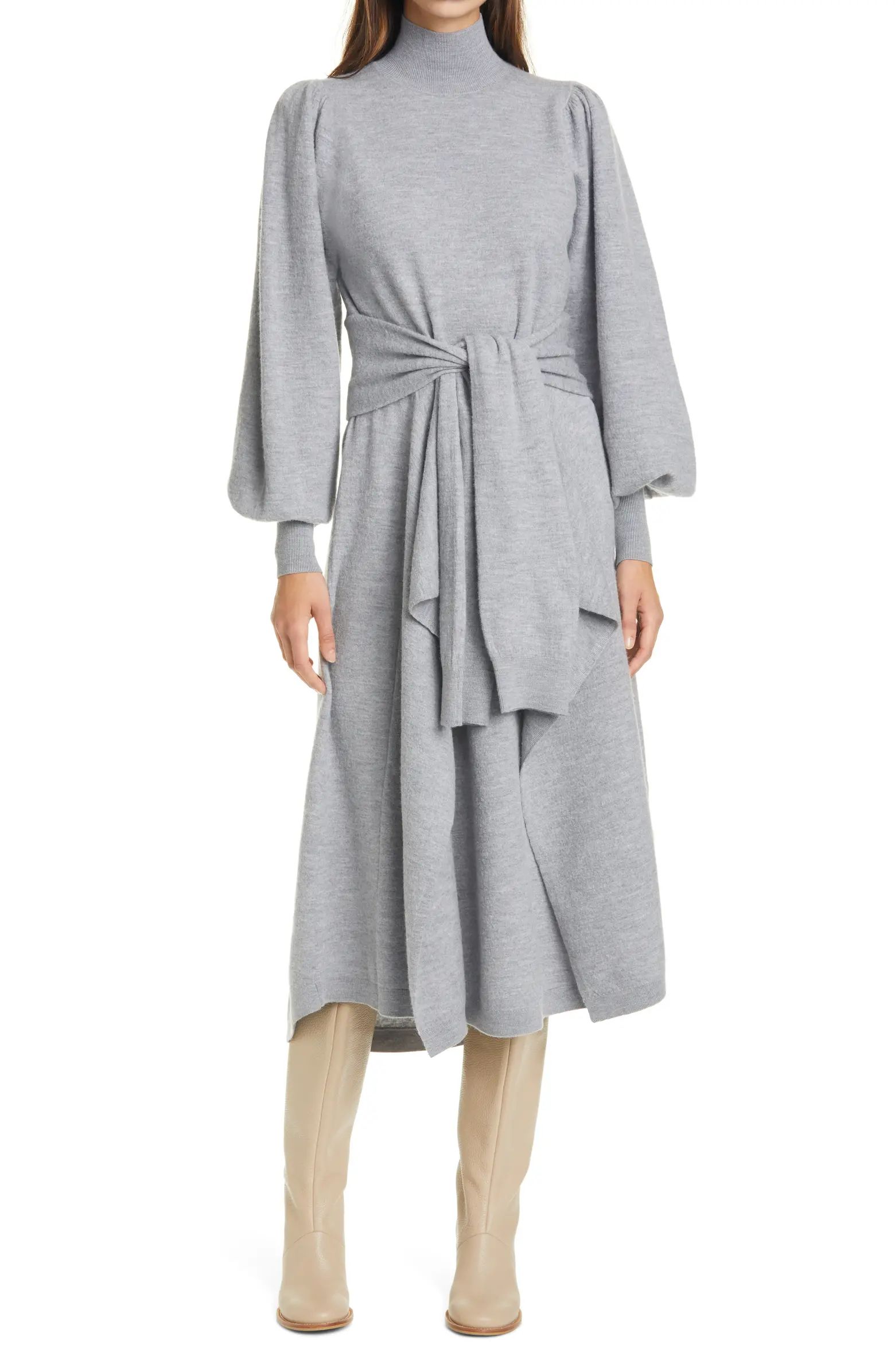Astrid Tie Waist Merino Wool Sweater Dress | Nordstrom