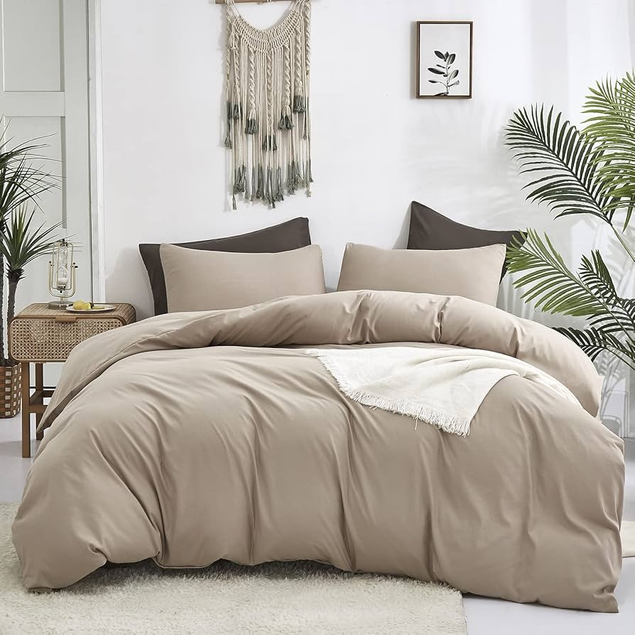 Cottonight Cream Coffee Comforter Set California King Khaki Bedding Comforter Set Cal King Dark C... | Amazon (US)