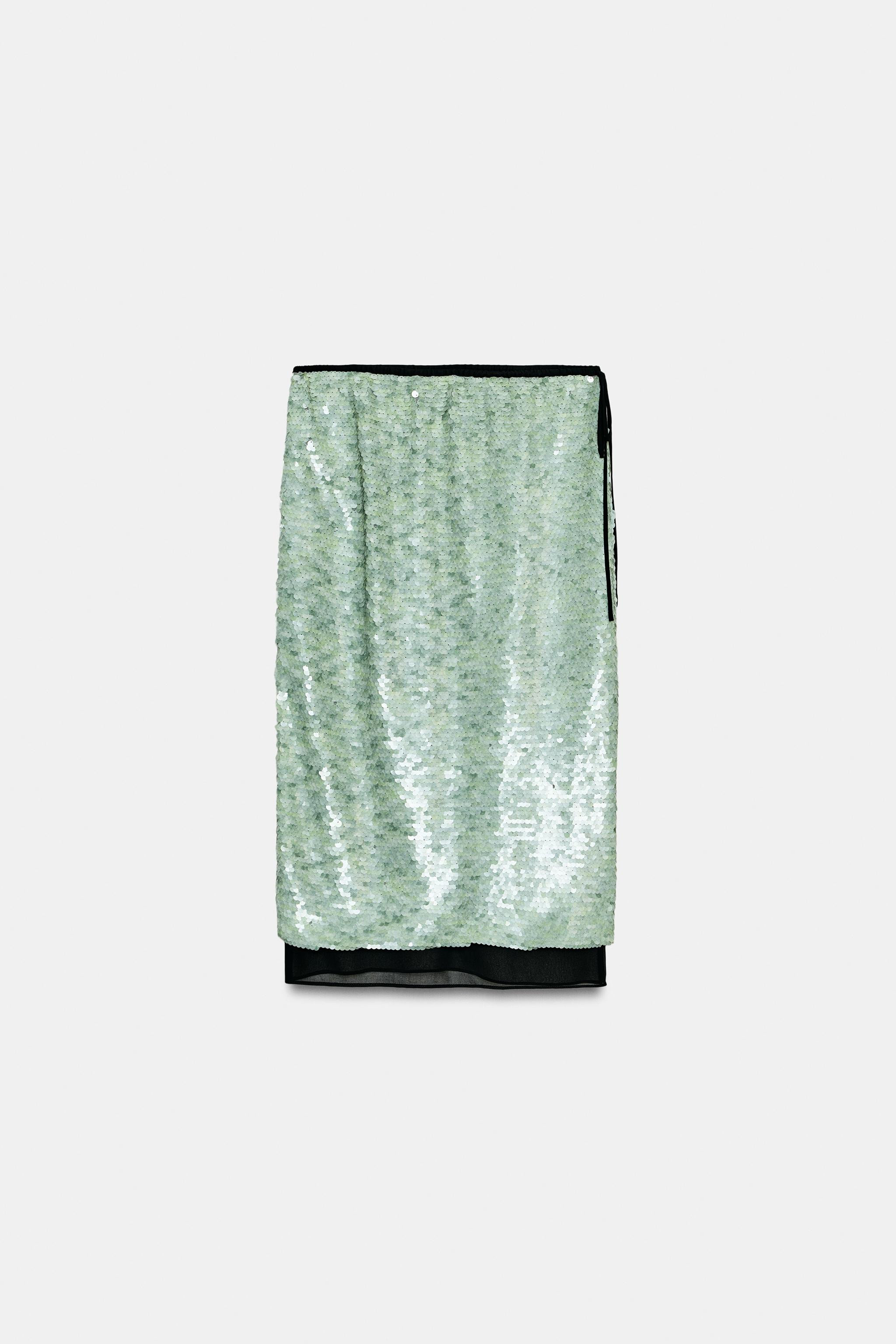 ZW COLLECTION SEQUINED SKIRT | Zara US
