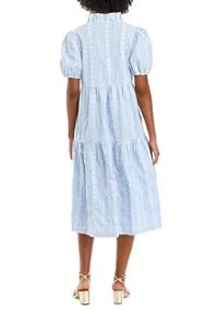 Crown & Ivy™ Petite Puff Sleeve Printed Midi Dress | Belk