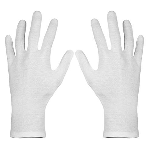 Paxcoo 6 Pairs XL White Cotton Gloves for Dry Hand Moisturizing Cosmetic Eczema Hand Spa and Coin Je | Amazon (US)