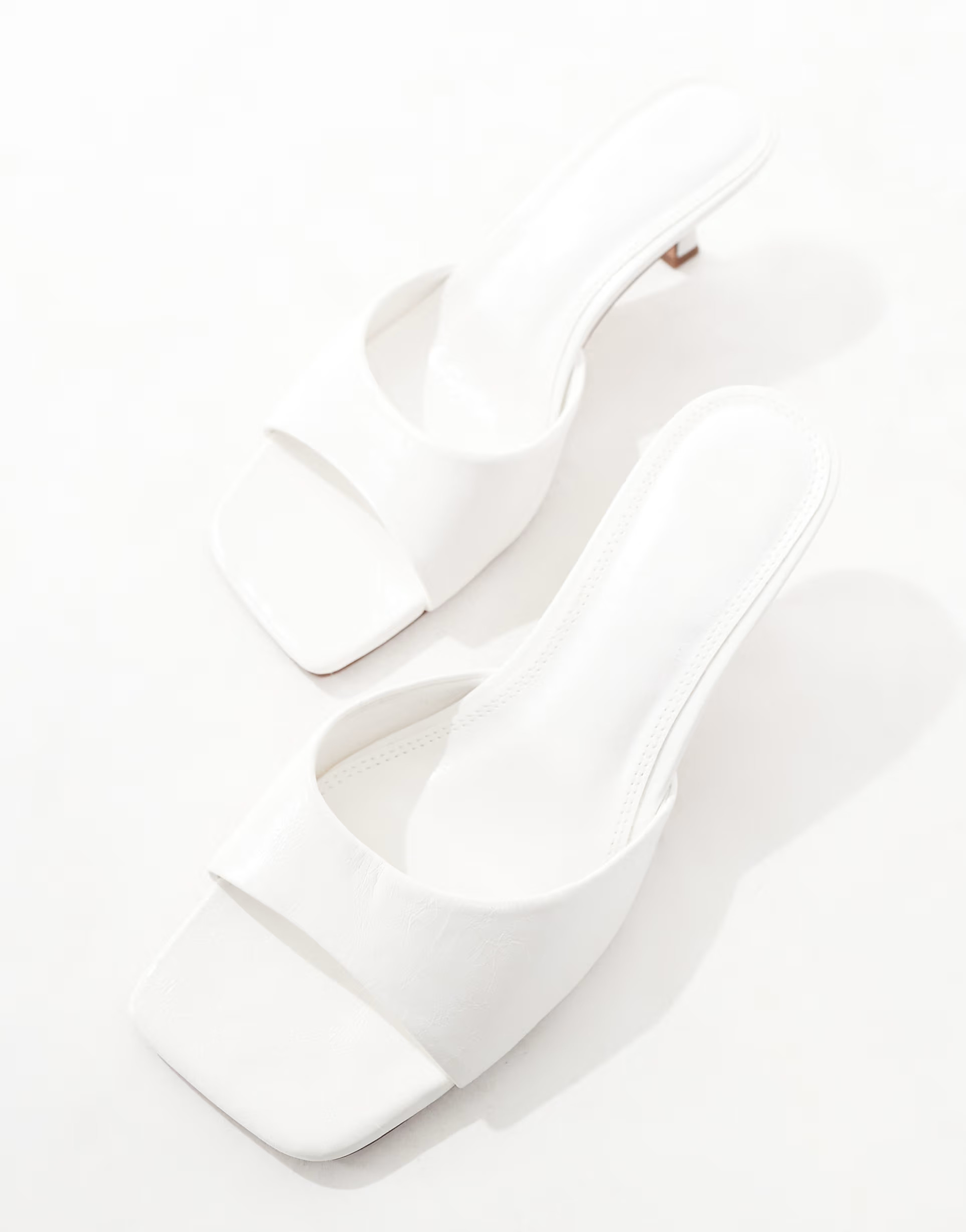 ASOS DESIGN Hyper kitten heeled mules in white | ASOS (Global)