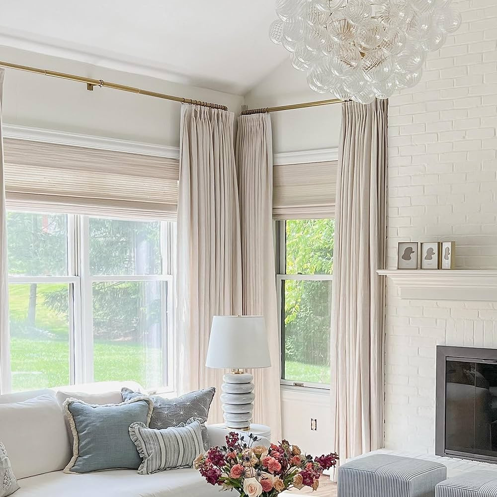 TWOPAGES Jawara Custom Curtain Light Filtering Linen Cotton Drape for Living Room Bedroom Neutral... | Amazon (US)