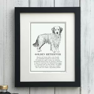 Golden Retriever Fine Art Print. Golden Retriever Drawing. Dog Artwork. Dog Wall Decor. Gifts for... | Etsy (US)