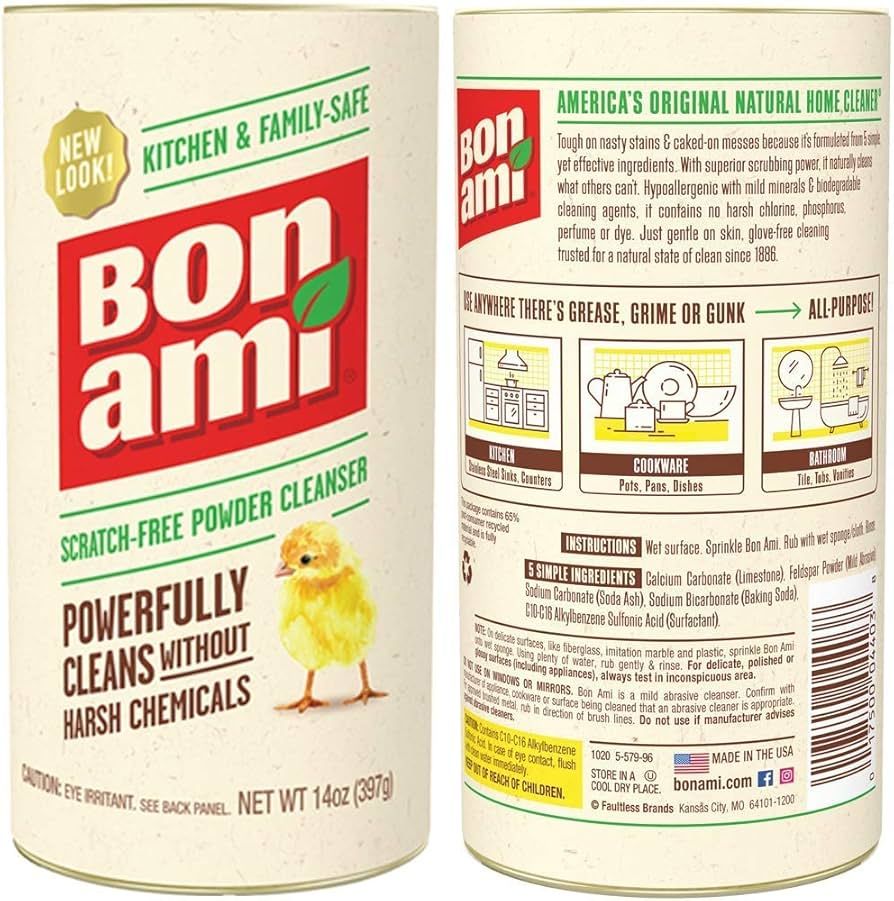 BON AMI Powder Cleanser for Kitchens & Bathrooms - All Types of Surfaces, Cleans Grime & Dirt, Polis | Amazon (US)