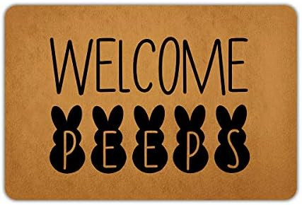 Easter Doormat Welcome Mat, Welcome Peeps Front Door Mat Spring Floor Mat Indoor Outdoor Entrance... | Amazon (US)