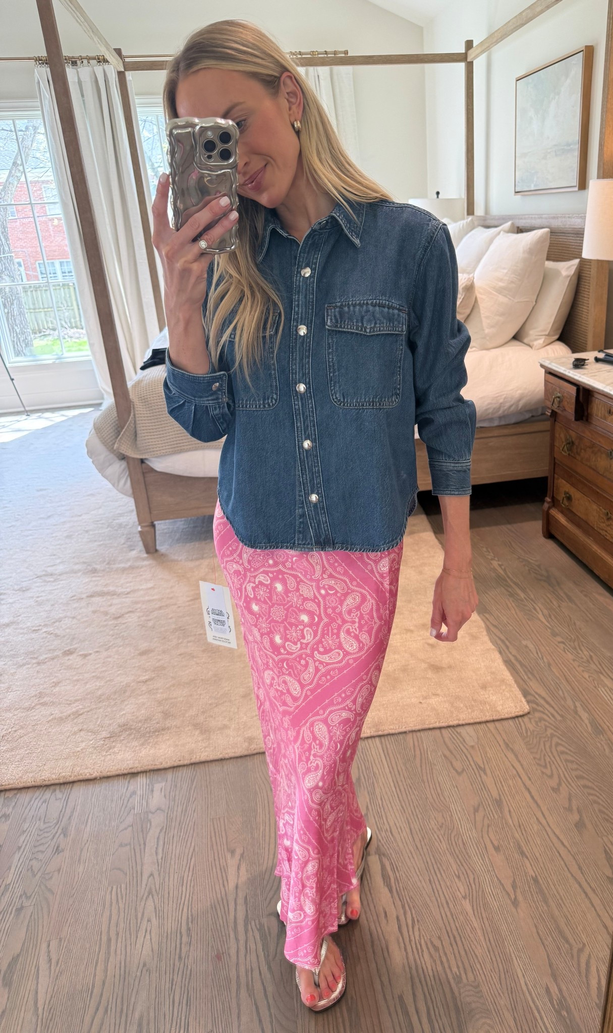 Pink banadan print midi skirt!  

Shopbop spring event