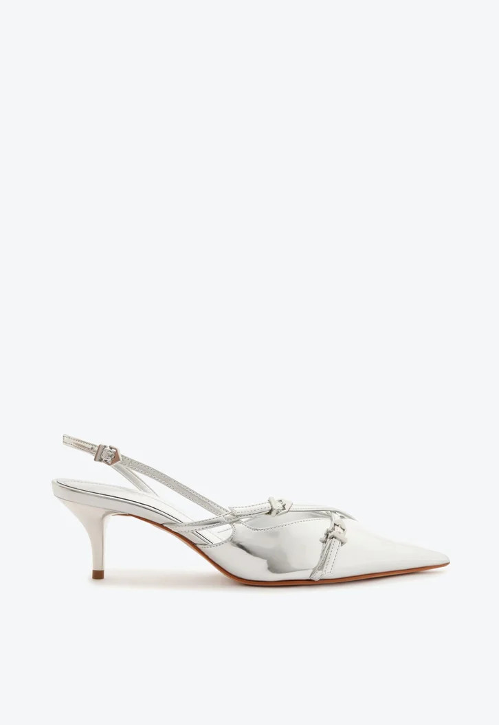 Sapato Scarpin Prata Schutz Slingback | ZZ Mall (BR)