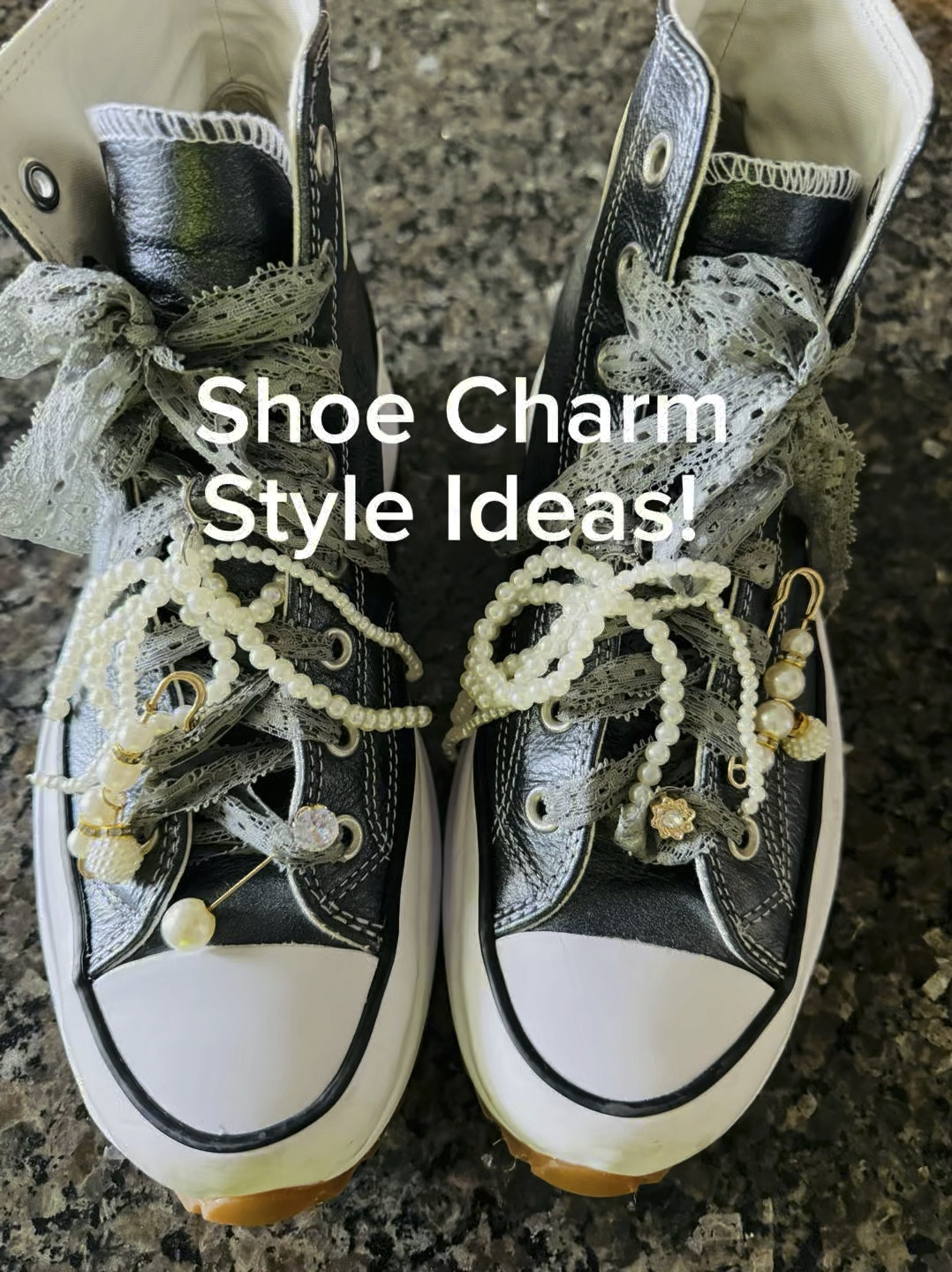 The shoe charm trend is so fun!  This is an older pair of metallic Converse and I just added lace laces and some pins and charms!  🩶🩶🩶🩶🩶

#LTKShoeCrush #LTKStyleTip #LTKOver40