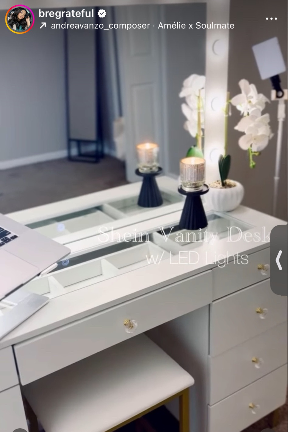 Vanity Desk with LED Lights💫
