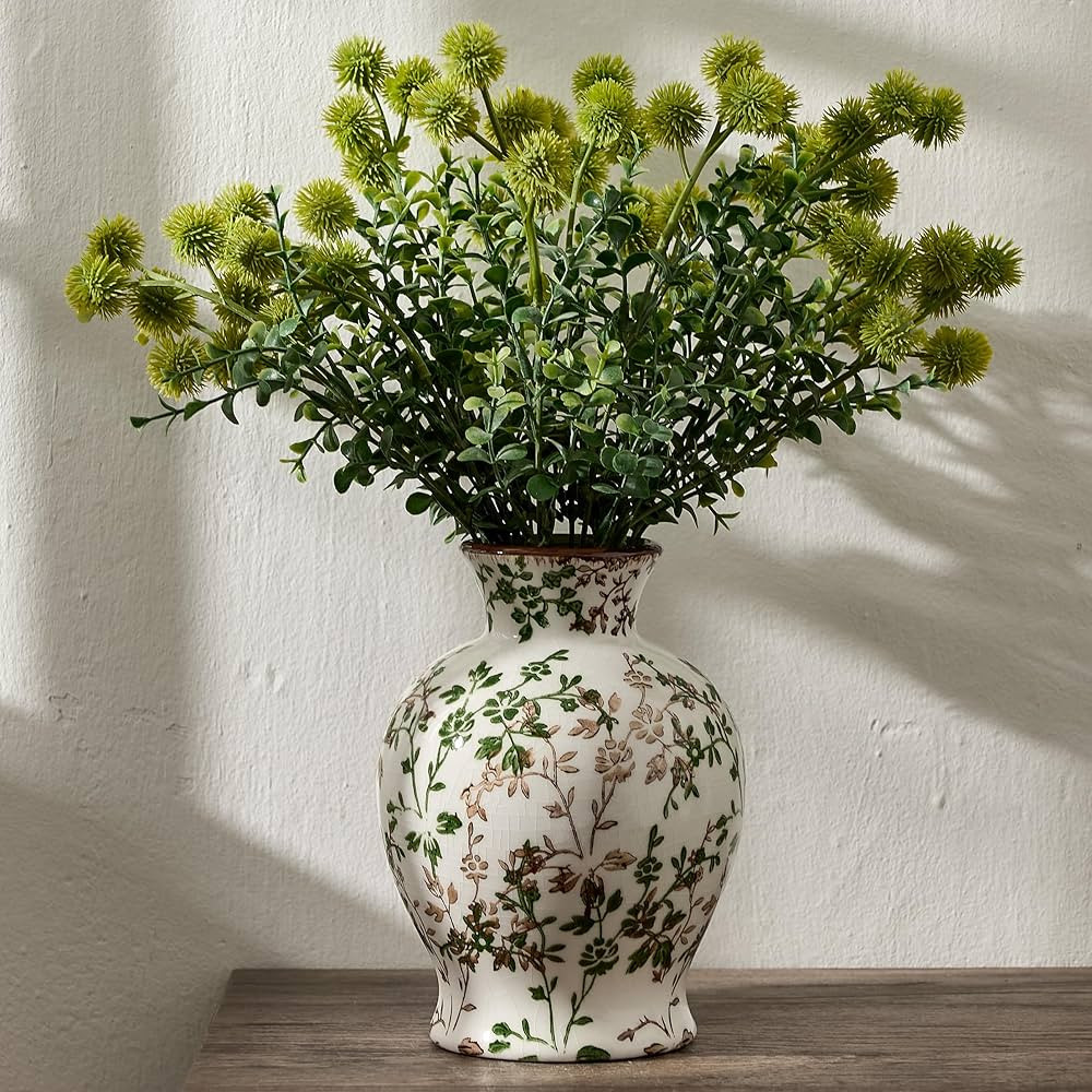 6.73" Ceramic Flower Decorative Antique Vase, Vintage Rustic Chinoiserie Floral Vase for Home Dec... | Amazon (CA)