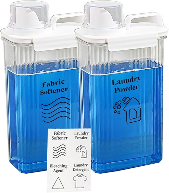 [2 Pack] Laundry Detergent Dispenser for Laundry Room Organization and Storage, 2800ml Laundry So... | Amazon (US)
