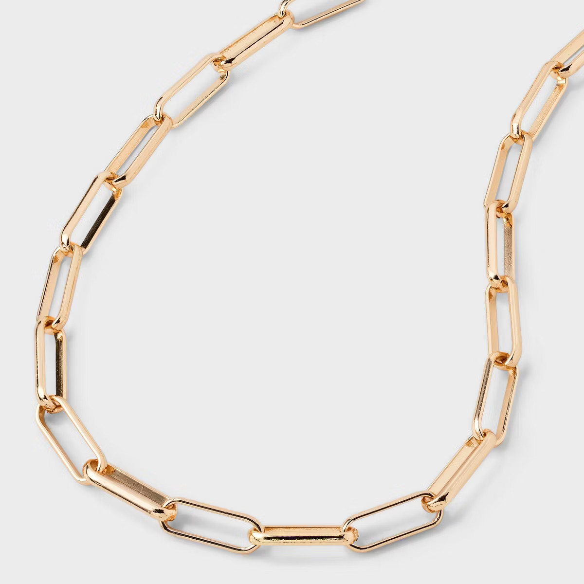 Paper Clip Chain Necklace - A New Day™ Gold: Steel, Lobster Claw Clasp, 16" with 3" Extender | Target