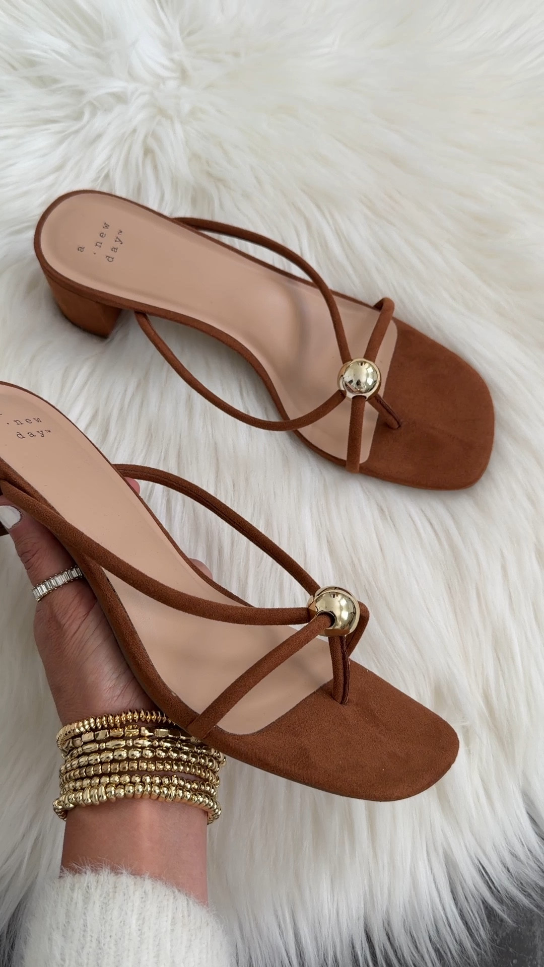 Target  Women’s Pia Ornamented Thong Slide Heels  A New Day in Cognac runs true to size 