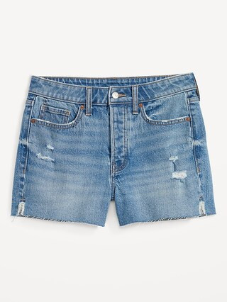High-Waisted OG Straight Jean Shorts for Women -- 3-inch inseam | Old Navy (US)