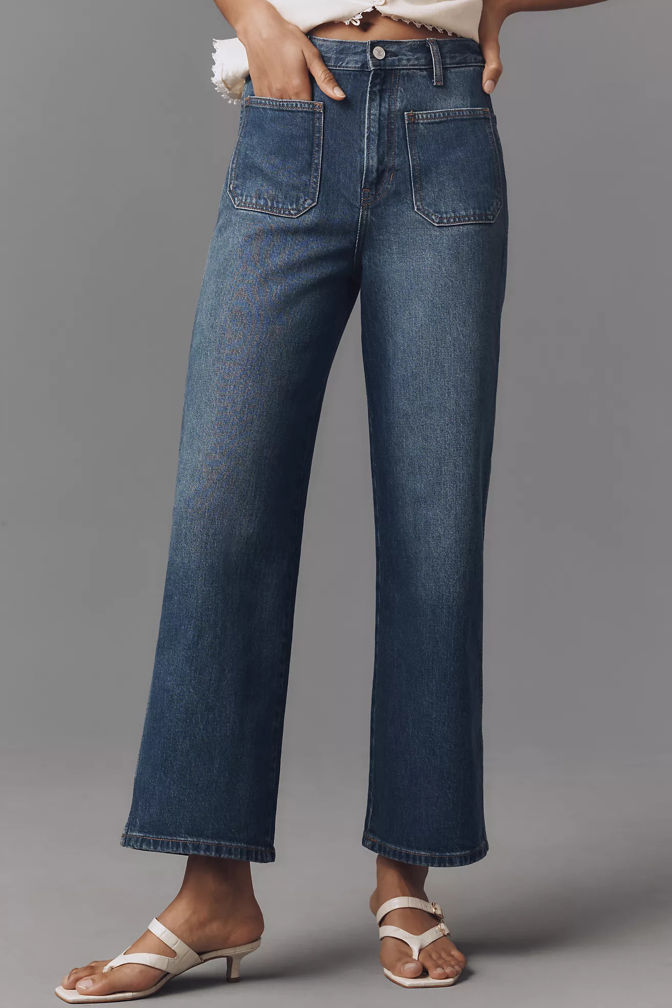 Reformation Alyssa Stretch High-Rise Wide-Leg Crop Jeans | Anthropologie (US)