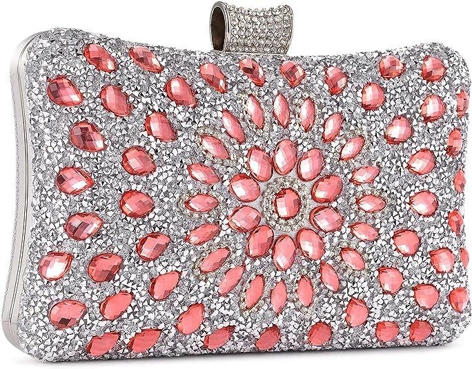 Clocolor Evening Bags and Clutches for Women Crystal Clutch Beaded Rhinestone Purse Wedding Party... | Amazon (US)