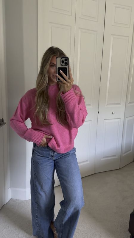 AE Woah So Soft Crewneck Sweater in PINK size XS. #AEpartner #AEjeans @americaneagle American Eagle. American Eagle outfitters. Fall fashion. Winter fashion. Denim. Jeans. Wide leg baggy jeans. Loungewear.  #outfit #ootd #outfitoftheday #outfitofthenight #outfitvideo #coldweatheroutfits #nightoutoutfit #holidaystyle #holidayoutfit #whatiwore #style #outfitinspo #outfitideas

#LTKfindsunder50 #LTKVideo #LTKsalealert