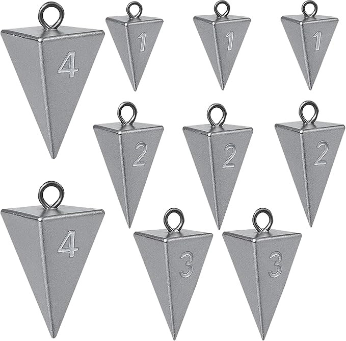 Pyramid Sinkers for Surf & Saltwater Fishing Weights - Durable Lead Fishing Sinkers, 1oz,2oz,3oz,... | Amazon (US)