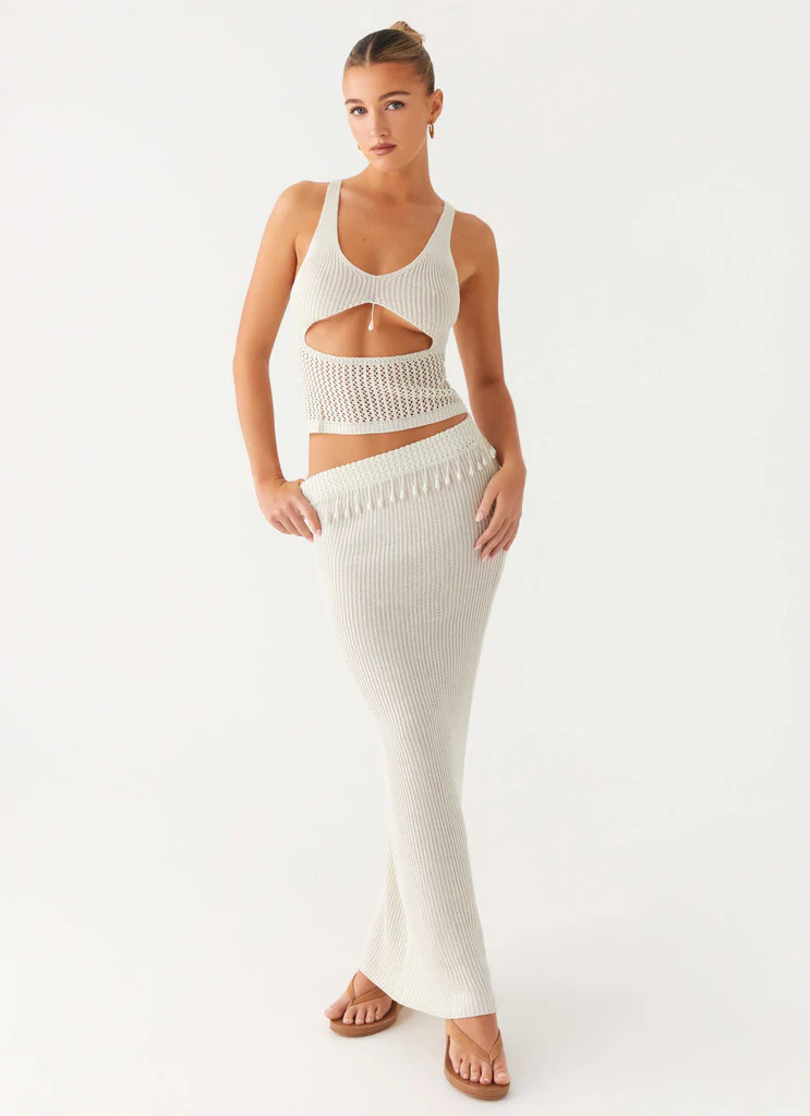 Basilia Maxi Skirt - Off White | Peppermayo (Global)