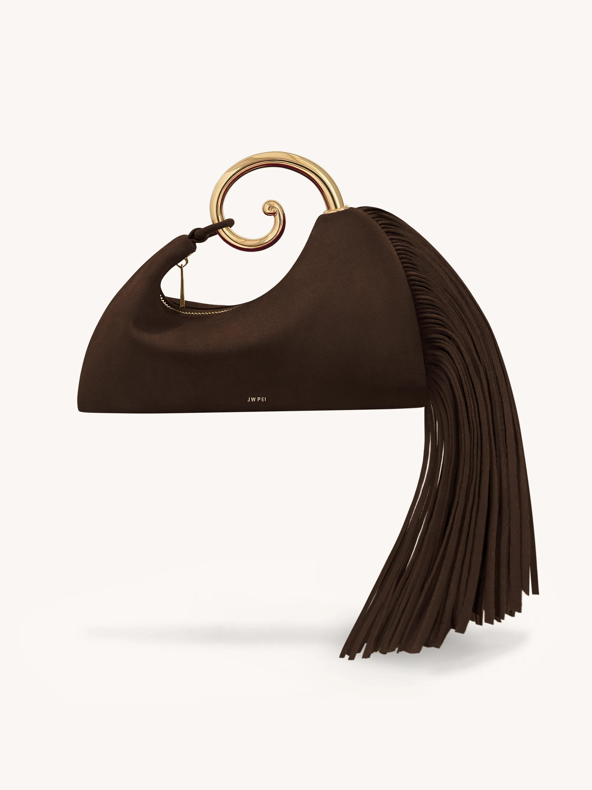 Nell Fringe Hardware Top Handle Bag - Deep Brown | JW PEI US