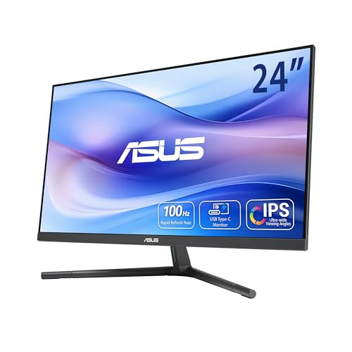 ASUS 24” 1080P Eye Care Monitor (VU249CFE-B) - Full HD, IPS, 100Hz, Adaptive-Sync, USB-C, Ambient Light Sensor, Height Adjustable, Cable Clip, EyeCare+ Technology, 3 Year Warranty, Quiet Blue Color | Amazon (US)