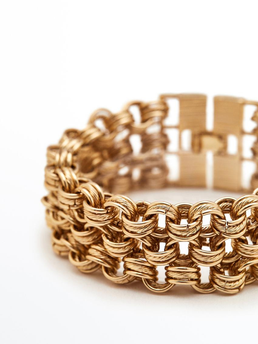 Gold-plated multi-chain bracelet | Massimo Dutti US