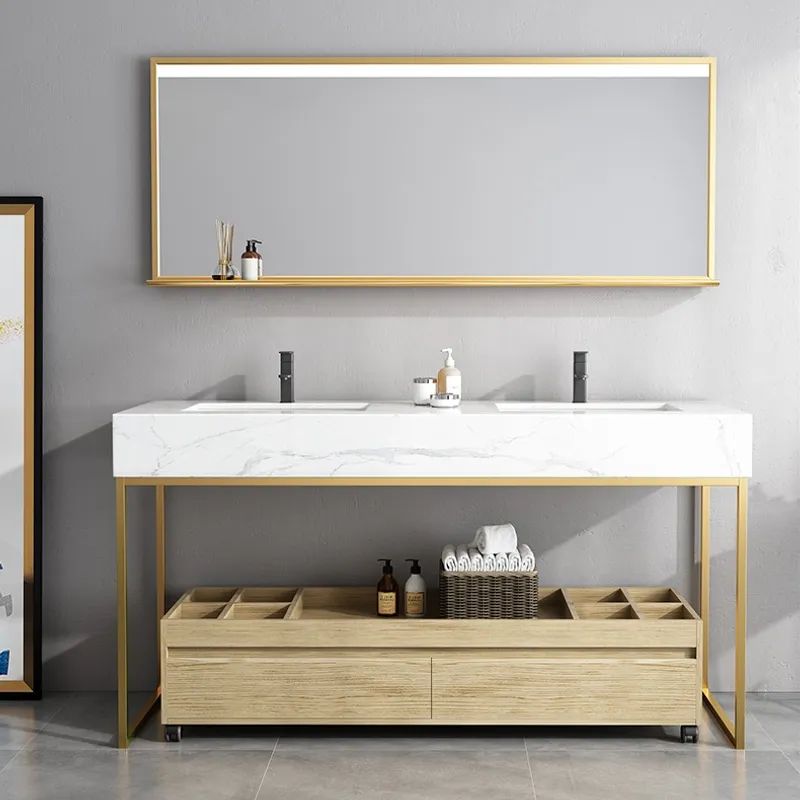 Modern 39" Single Sink Bathroom Vanity Set Quartz with Marble Finish-Homary | Homary.com