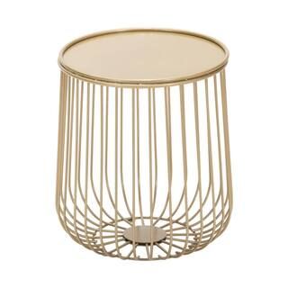 Gilbert Gold Metal Outdoor Side Table | The Home Depot