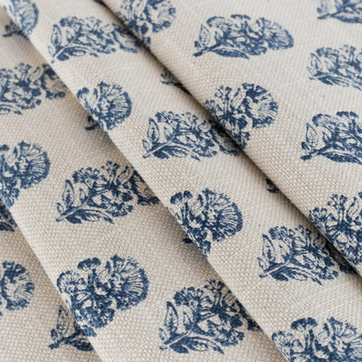 Zola Block Print Fabric, Indigo | Tonic Living