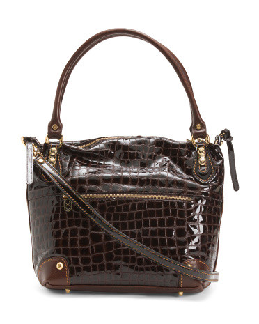 Made In Italy Patent Leather Croco Tote | TJ Maxx