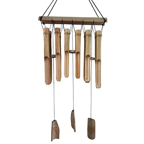 Large Simple Bamboo Wind Chimes, 12 Tubes Double Row, Patio Garden Home Décor, Handmade Natural Beau | Amazon (US)