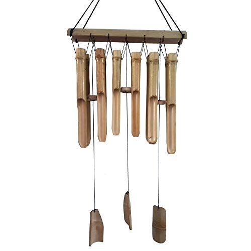 Large Simple Bamboo Wind Chimes, 12 Tubes Double Row, Patio Garden Home Décor, Handmade Natural Beau | Amazon (US)