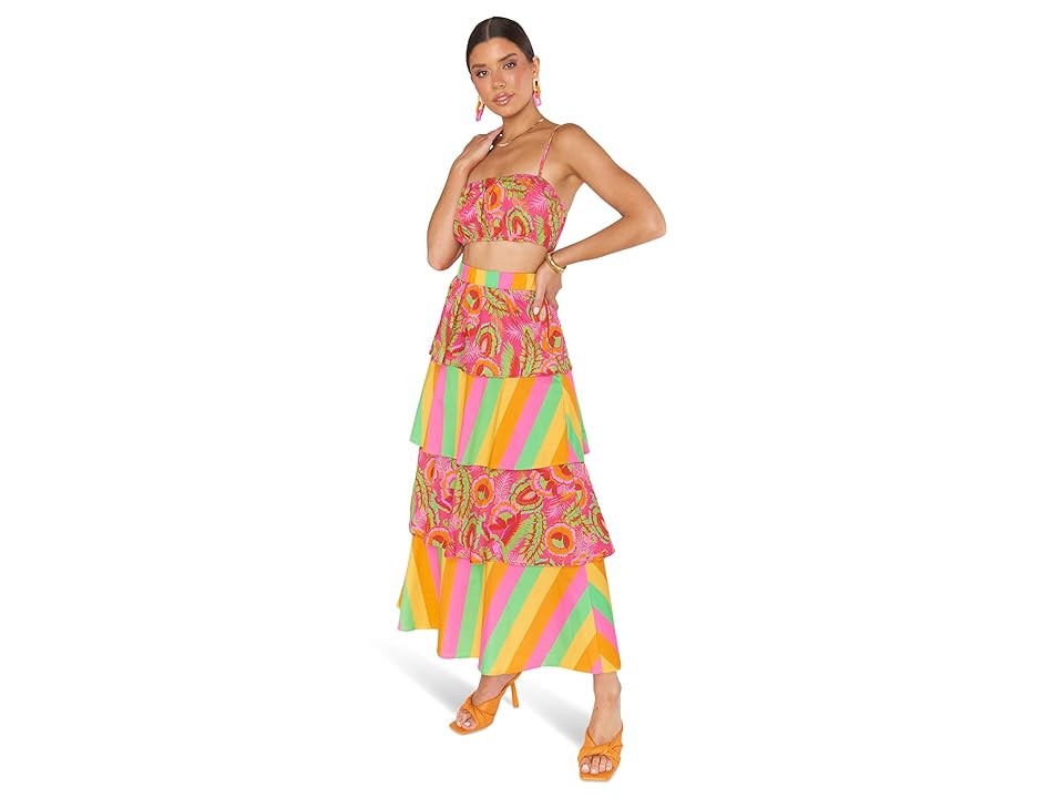 Show Me Your Mumu Full Swing Skirt Women's Skirt Neon Stripe Poplin : MD, Cotton/Spandex | Zappos