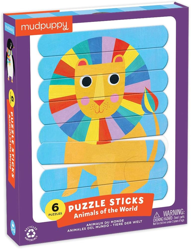 Mudpuppy Animals of The World Puzzle Sticks, 24 Double-Sided Sticks Create 6 Different Puzzles ... | Amazon (US)