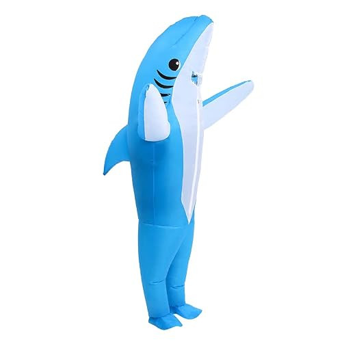 KMiKE Inflatable Shark Costume for Adult(Kids) Funny Halloween Costumes Fantasy Cosplay Blow up Costume (Blue, Adult) | Amazon (US)