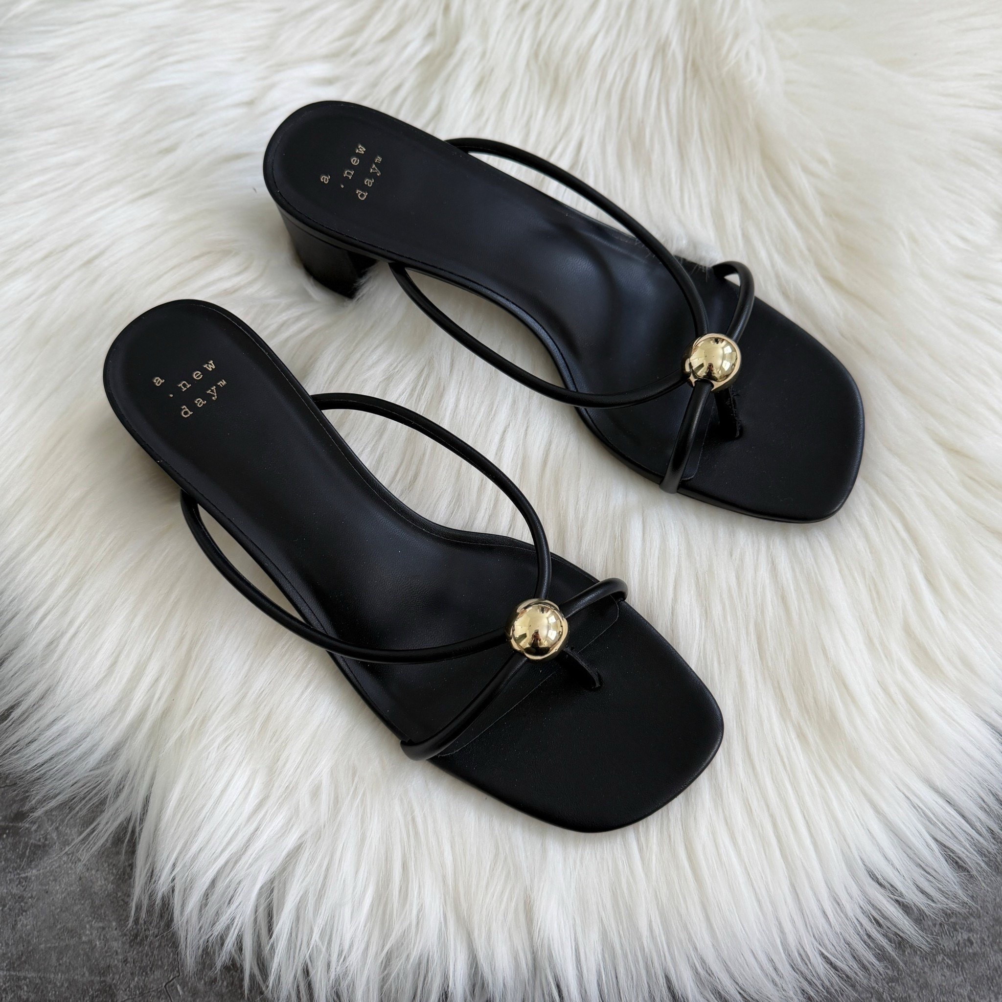 Target Women’s Pia Ornamented Thong Slide Heels A New Day in Black runs true to size