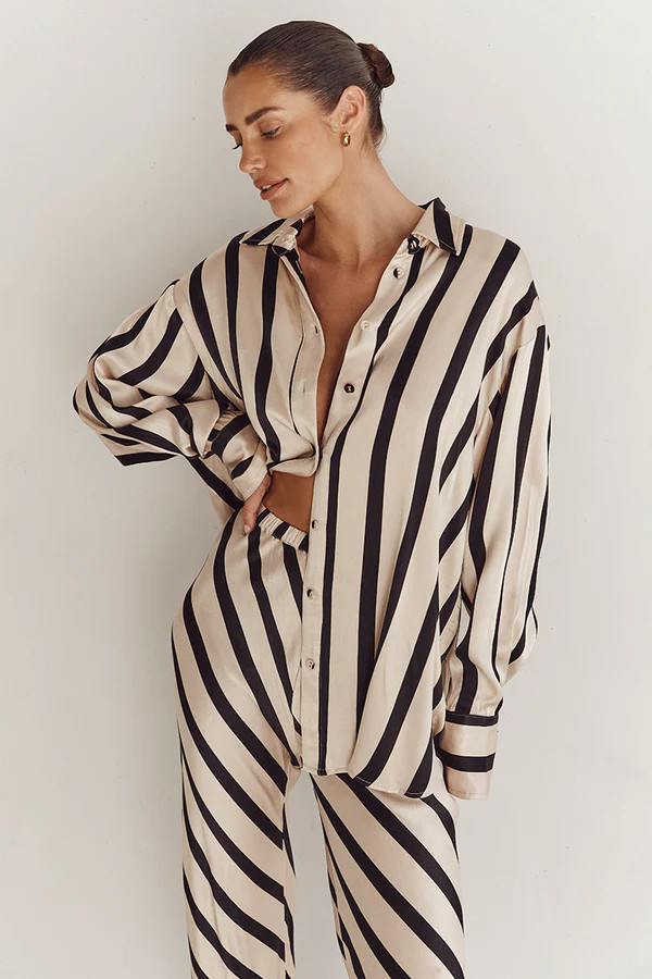 PIPPA STONE LONG SLEEVE SATIN SHIRT | DISSH