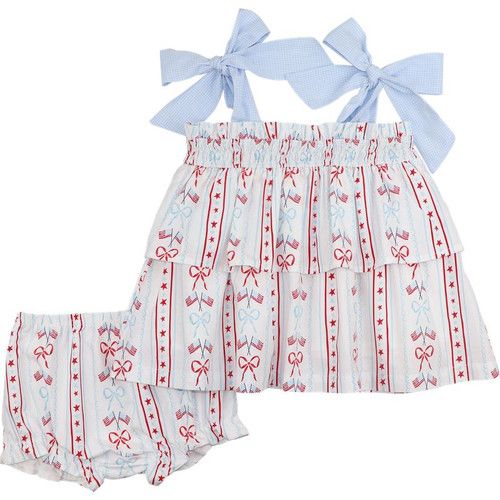 Bow And Flag Shoulder Tie Diaper Set | Cecil and Lou