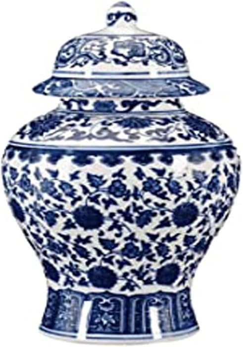 Vases Blue and White Porcelain Vases Ceramic Ginger Jar Vase 12.2" Traditional Blue and White Por... | Amazon (US)