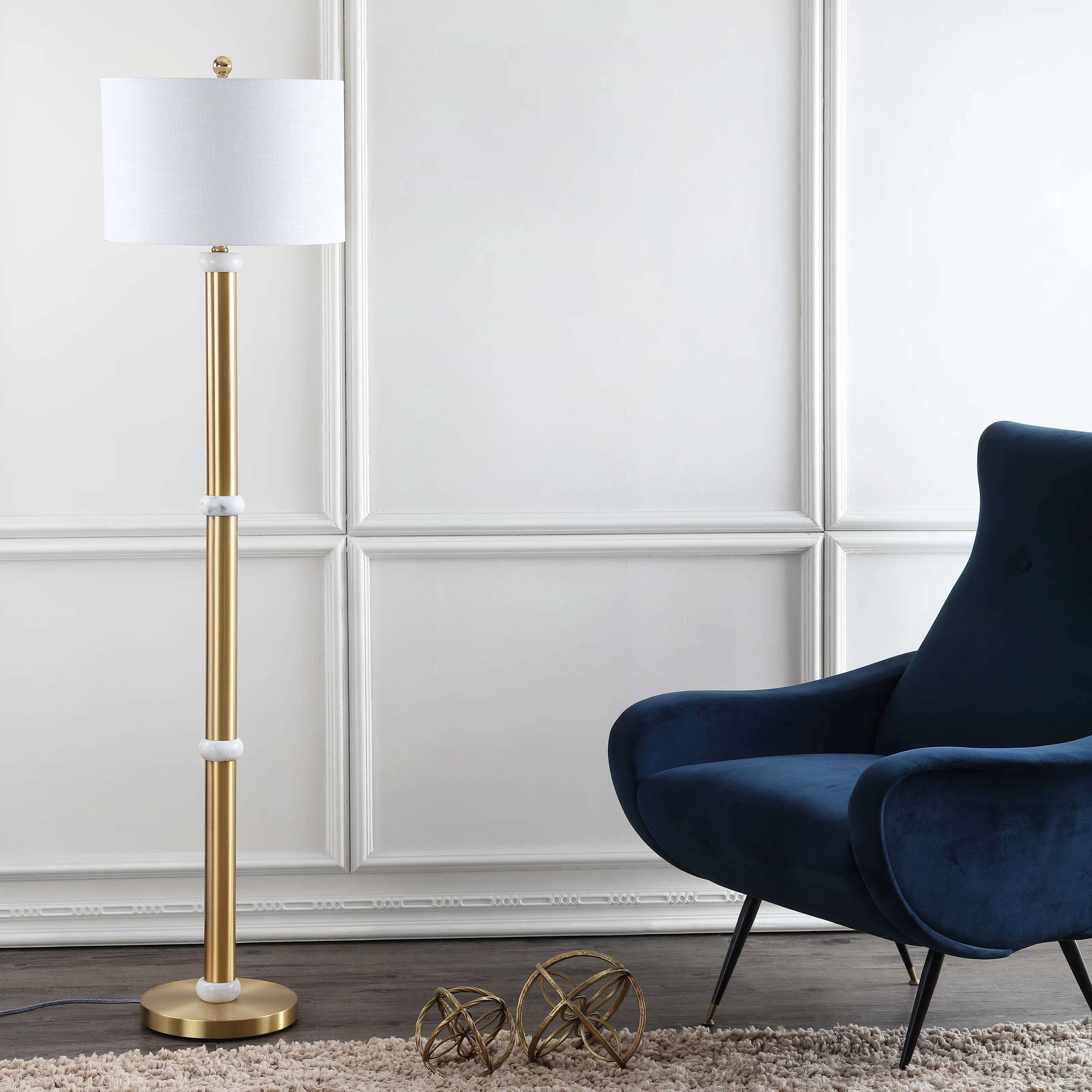 Signe 60.5'' Brass Gold Traditional Floor Lamp | Wayfair North America
